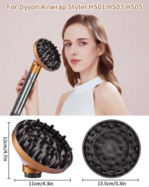 Attachment Conversion for Airwrap Curling Styler into a Hair Dryer Goxiry Diffuser Attachment for Dyson Airwrap HS01 HS03 HS05