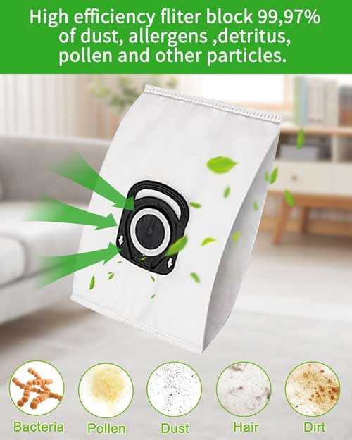 Compatible with Compact Power, X-Trem Power, Silence Force Jissta 16 Vacuum Cleaner Bags for Rowenta Hygiene + ZR200520 ZR200720