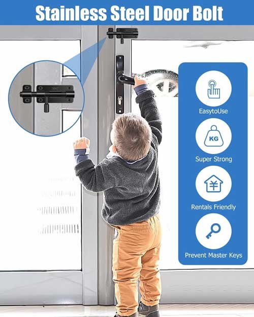 Mixara 2 Pieces 304 Acier Stainless Steel Door Latches