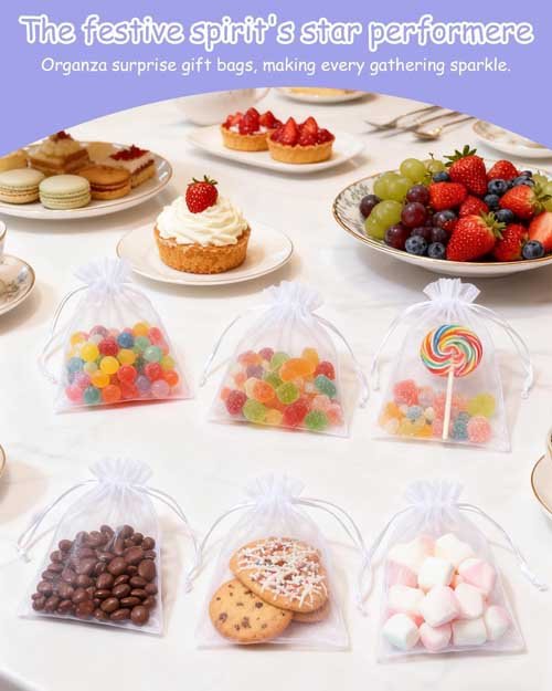 Mixara Pack of 150 Organza Bags 10 x 15 cm