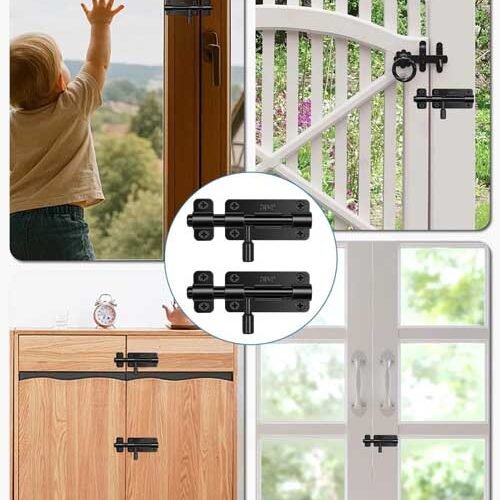 Rustproof and Corrosion Resistant Mixara 2 Pieces 304 Acier Stainless Steel Door Latches